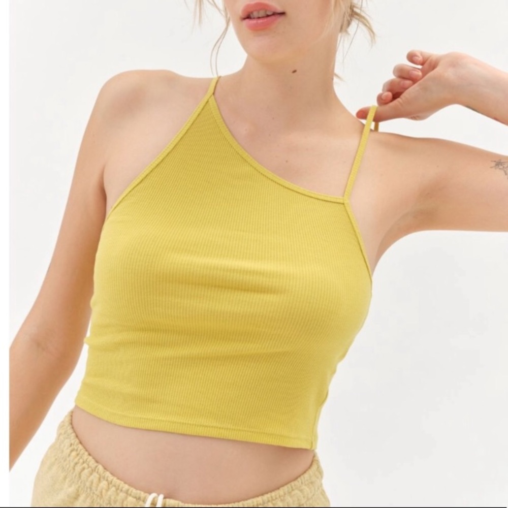 Urban Outfitters yellow tank top asymmetrical